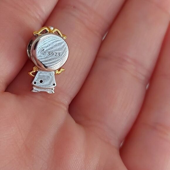 925 Sterling Silver Cogsworth Charm - Picture 6 of 8
